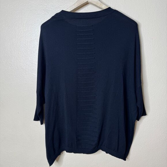 Planet by Lauren G. Sweater Women's One Size Black Cotton Blend Pullover - Picture 10 of 10